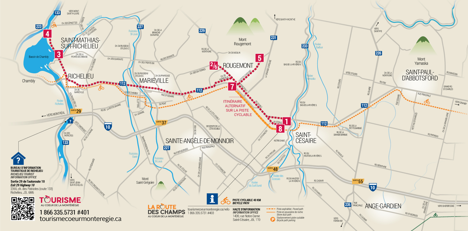 Itinéraire Prêt pour la route, Saint-Césaire, Rougemont, Saint-Mathias-sur-Richelieu, Tourisme Coeur de la Montérégie