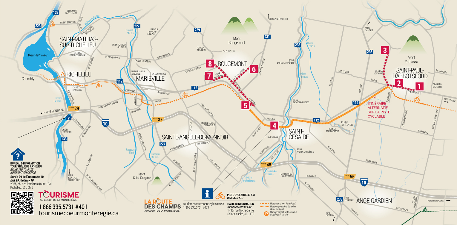 itinéraire vignobles a vélo, Tourisme Coeur de la Montérégie